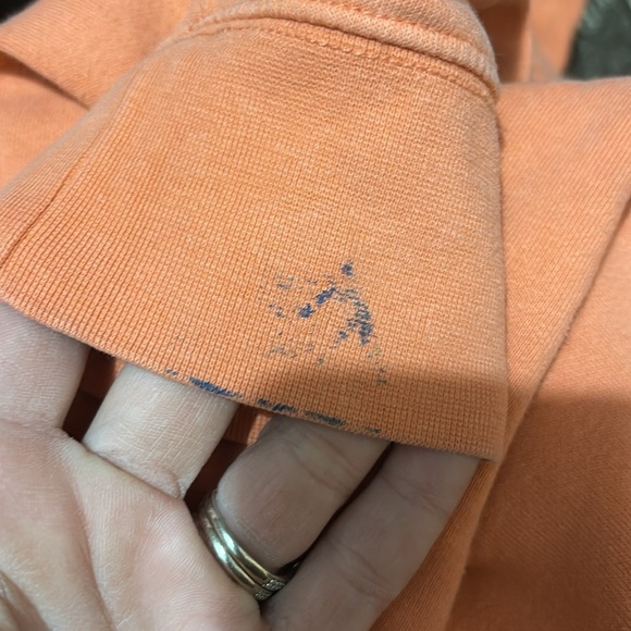 The North Face Womens Hoodie Sweatshirt Retro Orange Big Script Logo Size Large - Picture 7 of 7